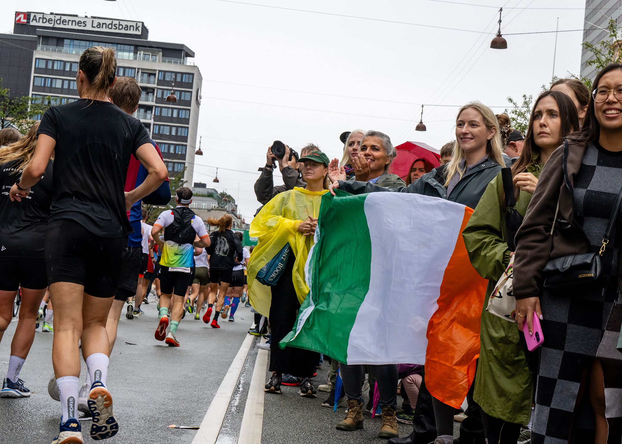 Spectators with Irish flag