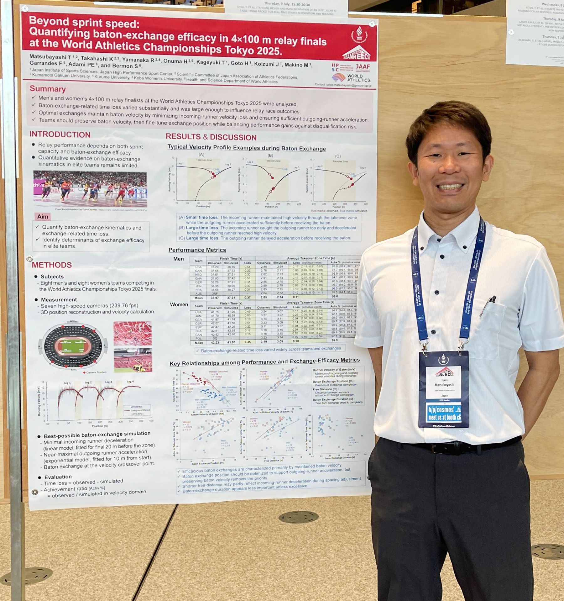 Takeo Matsubayashi with a poster of his research study
