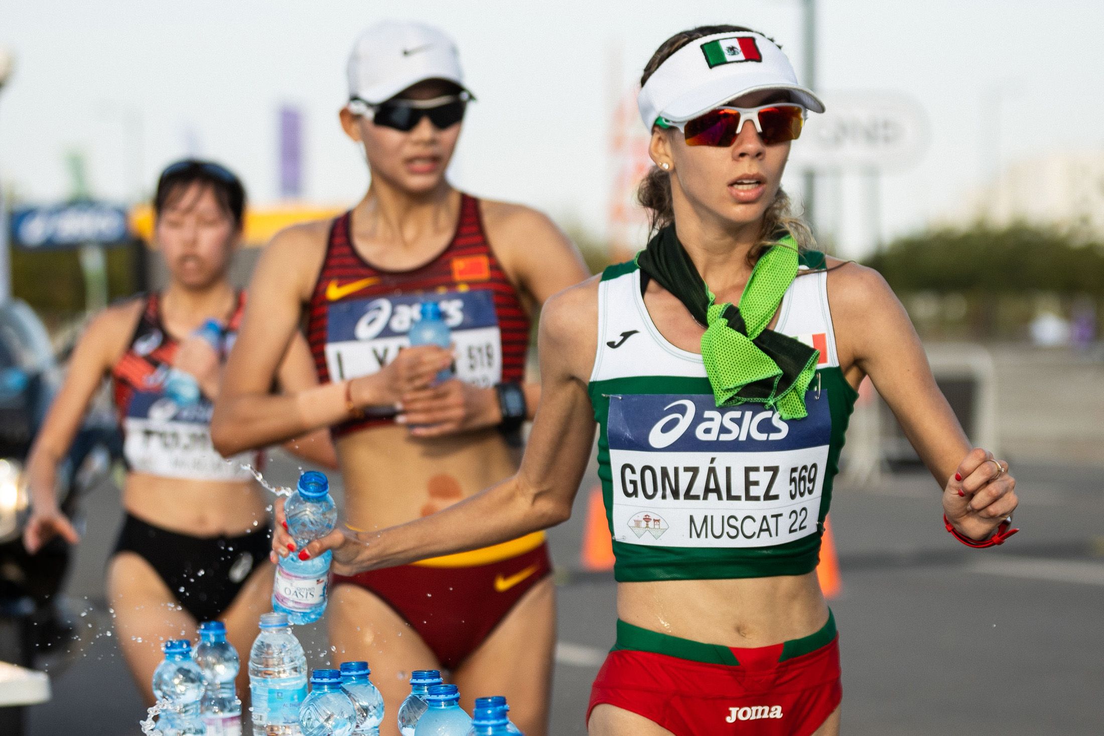 Alegna Gonz&aacute;lez in action at the World Athletics Race Walking Team Championships Muscat 22