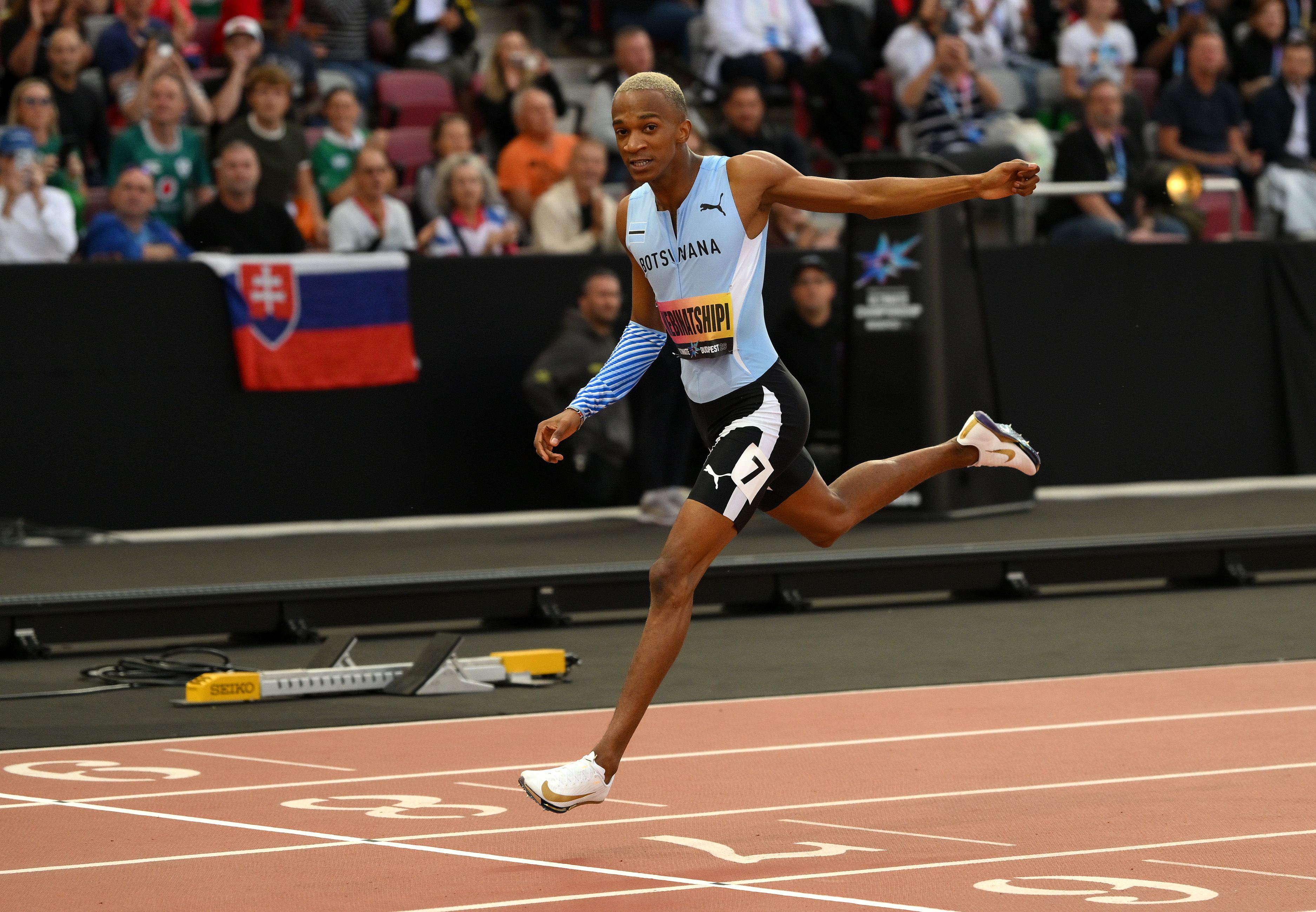 Collen Kebinatshipi at the World Athletics Ultimate Championship Budapest 26
