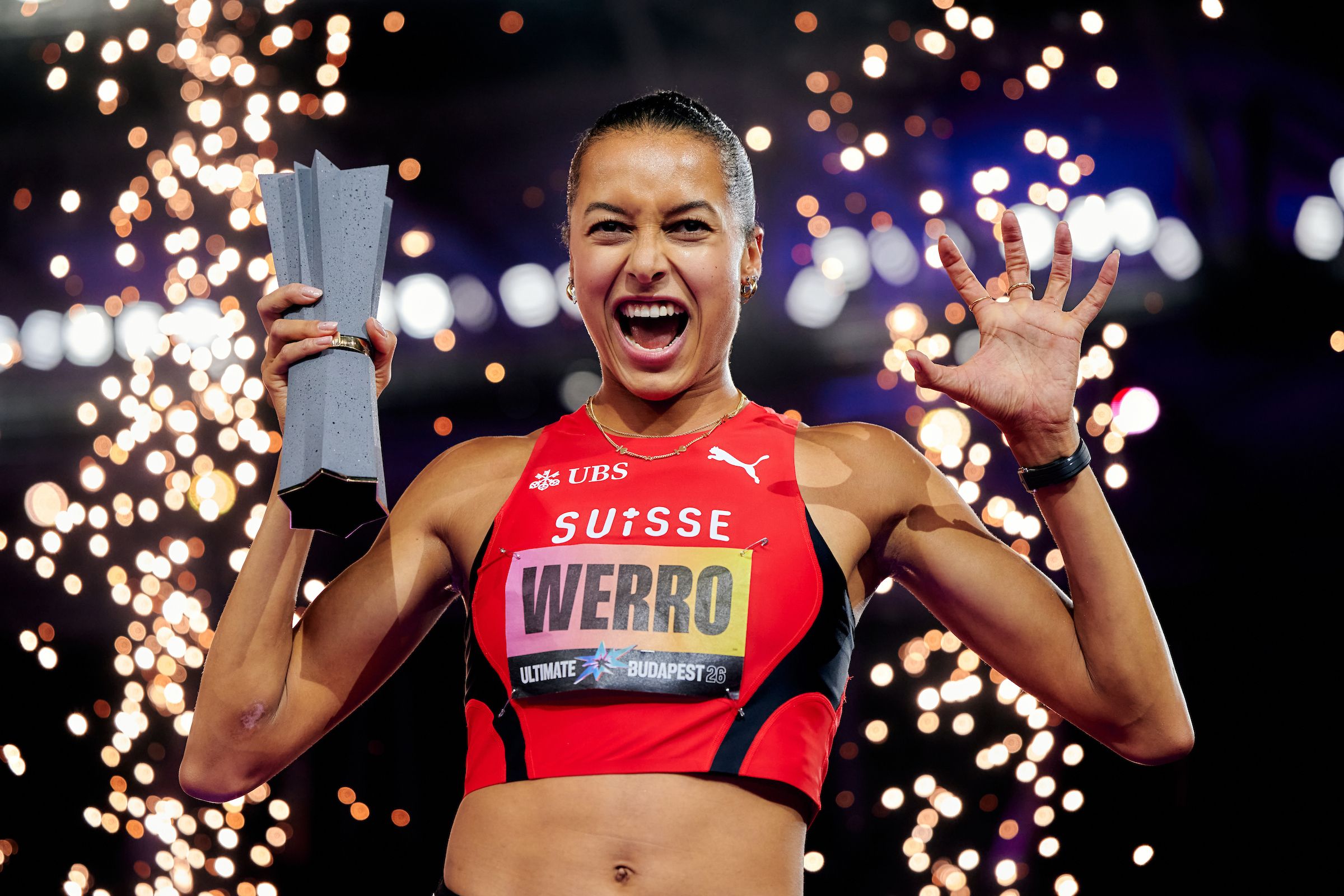 Audrey Werro celebrates her win at the Ultimate Championship