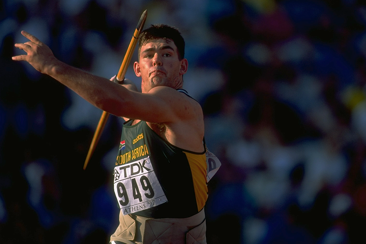 Marius Corbett in the javelin at the 1997 World Championships in Athens