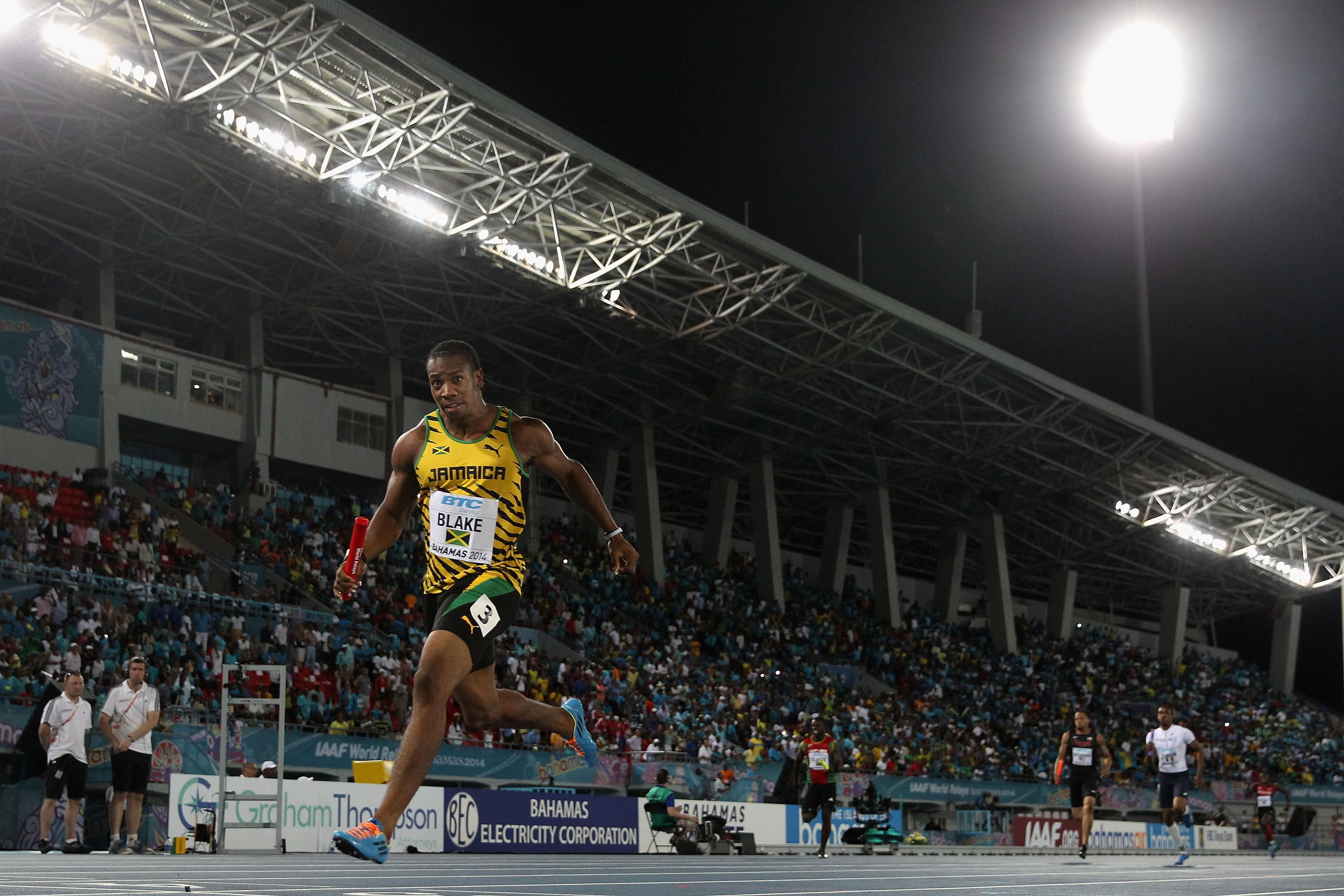 Yohan Blake anchors Jamaica to a world 4x200m record at the 2014 World Relays