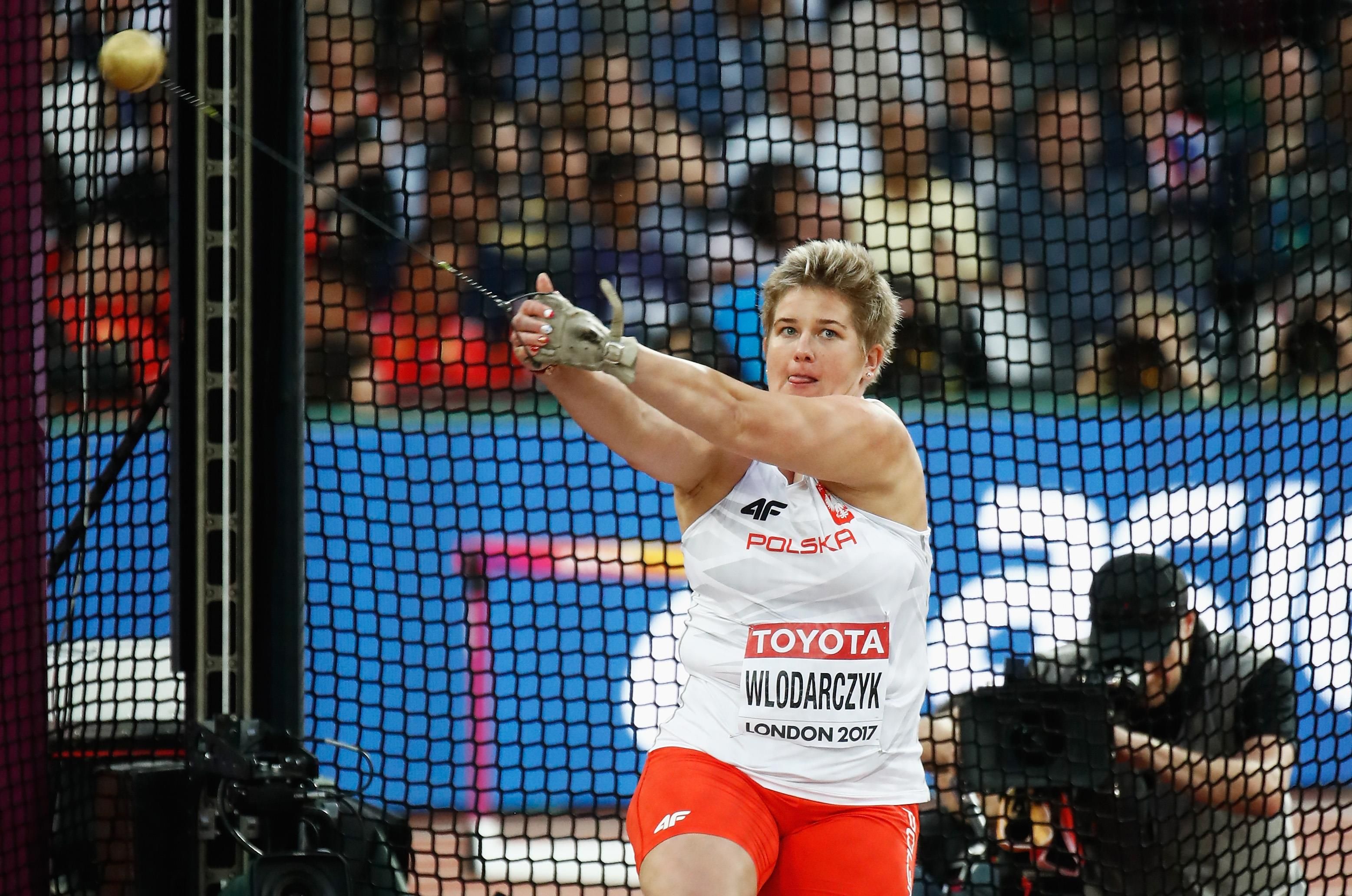 Poland's Anita Wlodarczyk in action in the hammer in London