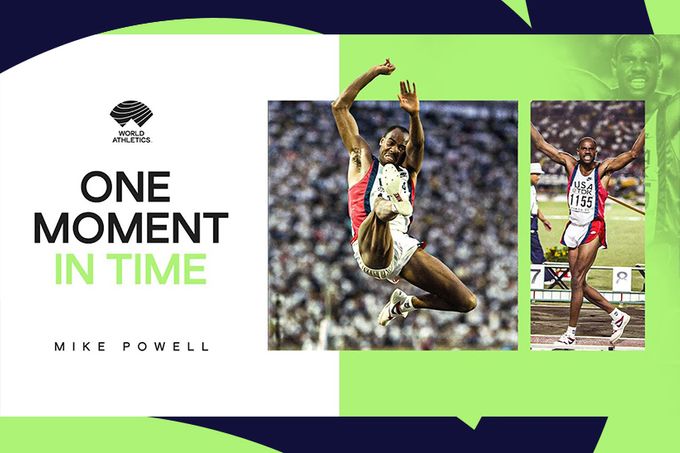 Mike Powell One Moment in Time graphic