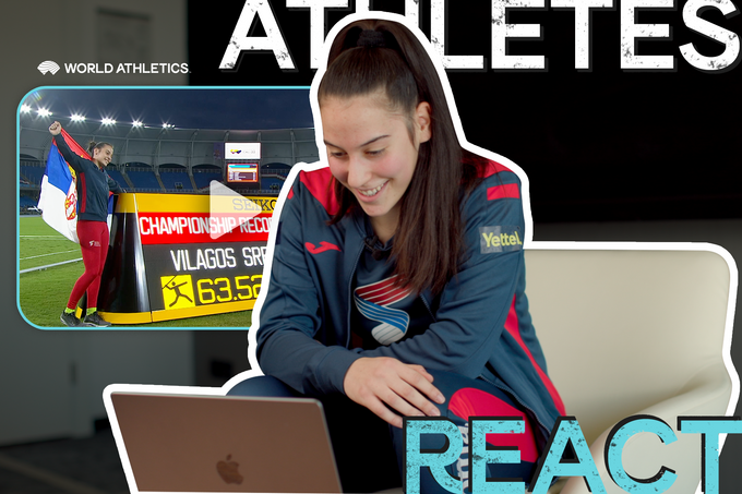Adriana Vilagos Athletes React graphic