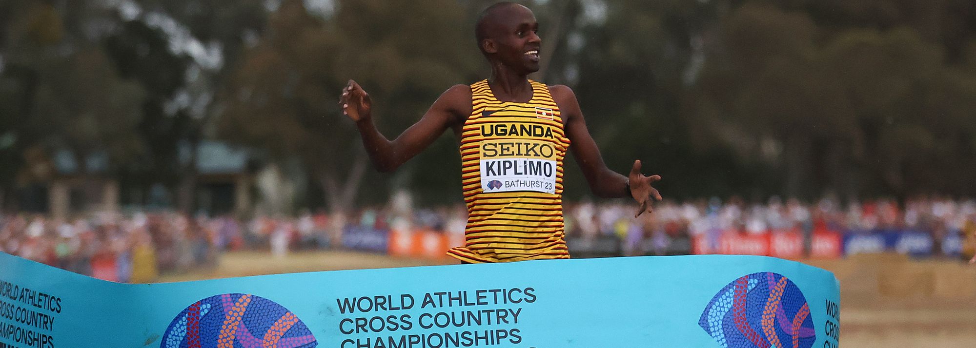 The senior men’s world cross-country title remained with Uganda as Jacob Kiplimo claimed gold