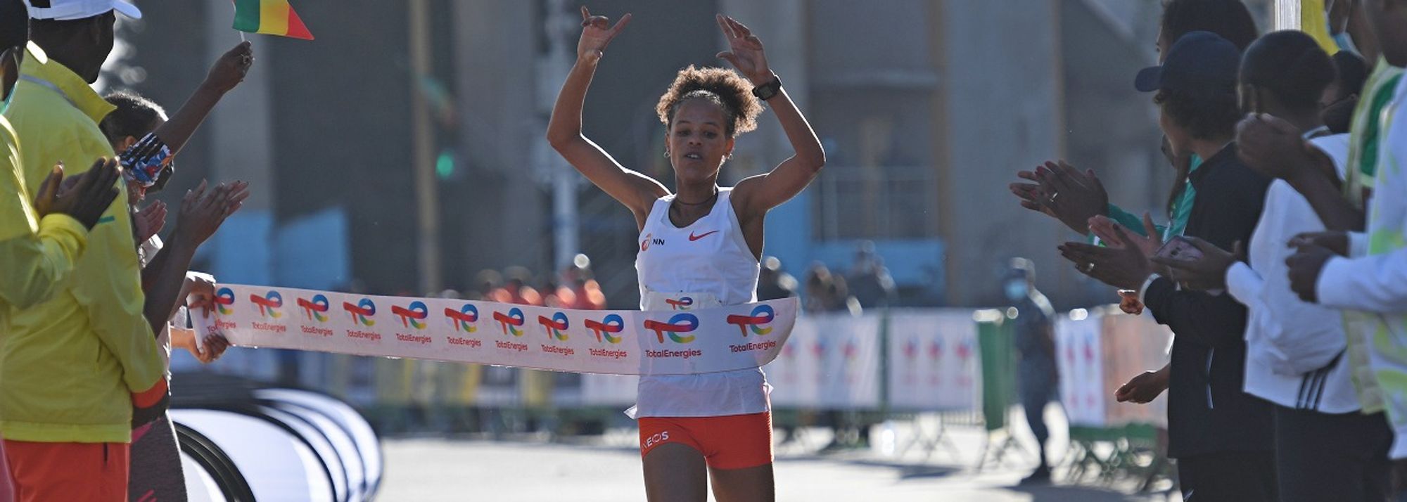 World half marathon bronze medallist clocks 31:17, taking 38 seconds off the race record