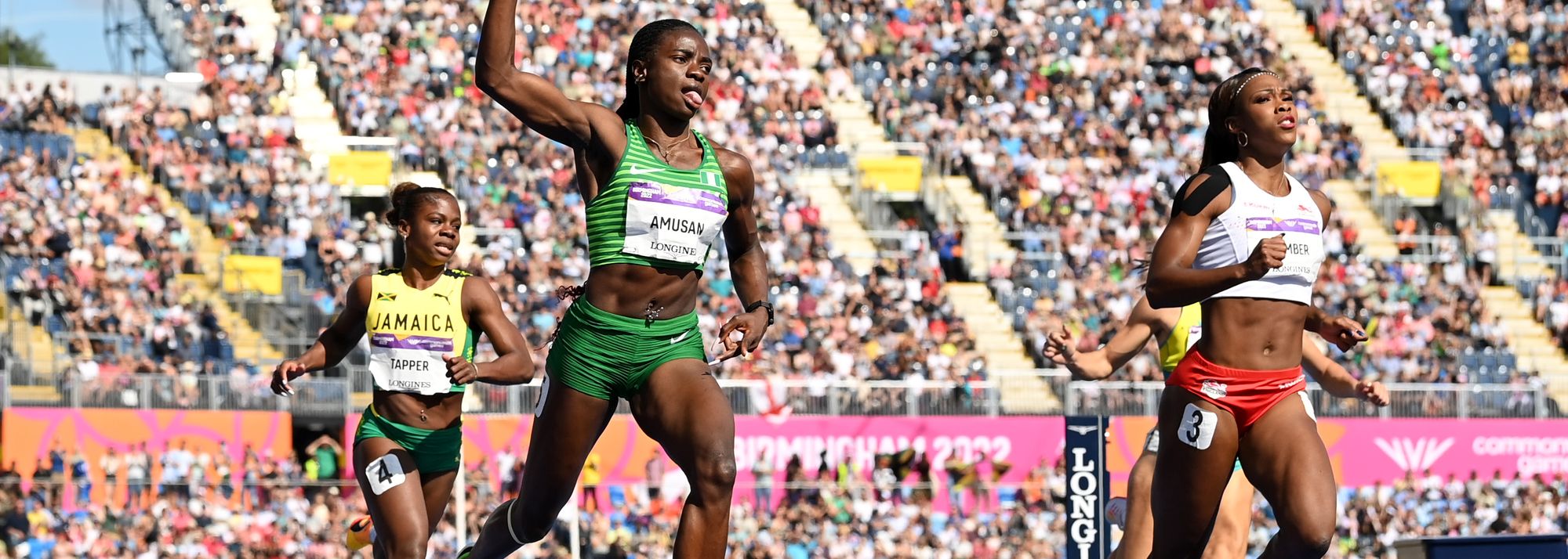 Amusan's 12.30 one of several Games record on the final day of athletics action in Birmingham