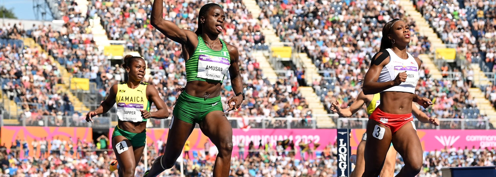 Amusan's 12.30 one of several Games record on the final day of athletics action in Birmingham