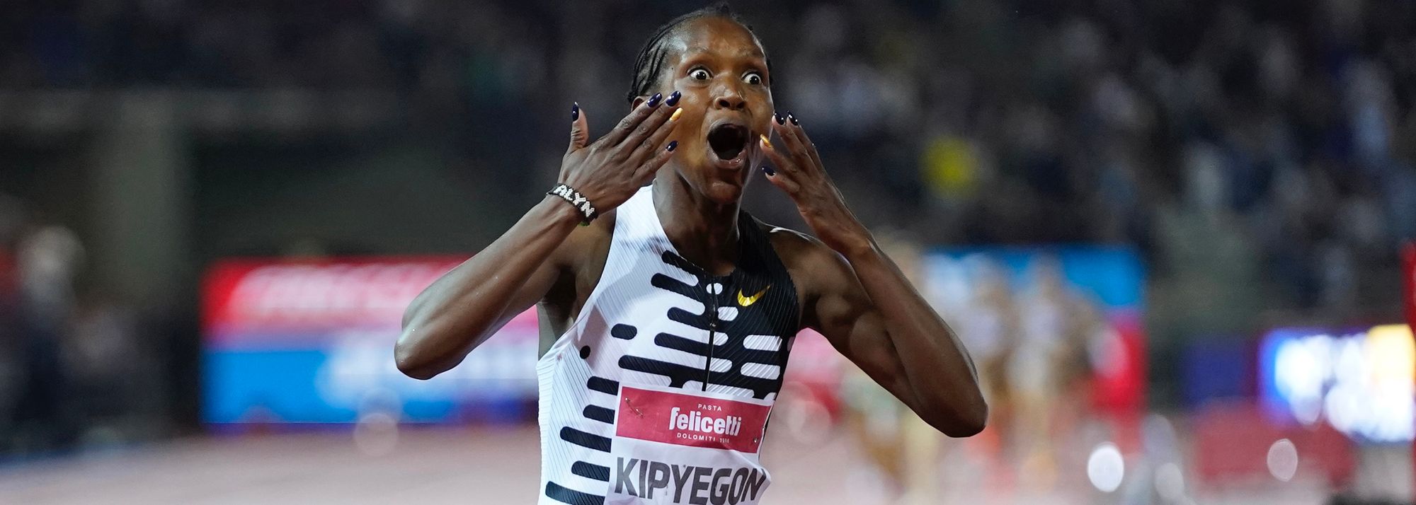 Kenya’s Faith Kipyegon captured the world record she had been hunting, winning the women’s 1500m in a stunning 3:49.11 at the Golden Gala, the third Wanda Diamond League meeting of the season, in Florence