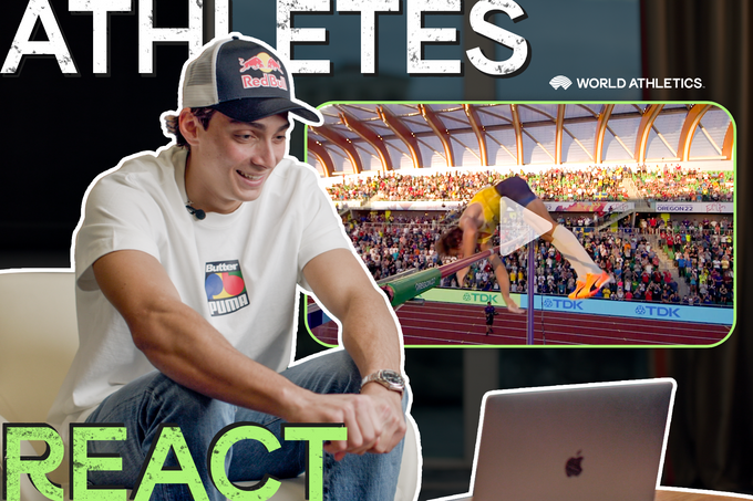 Mondo Duplantis Athletes React graphic