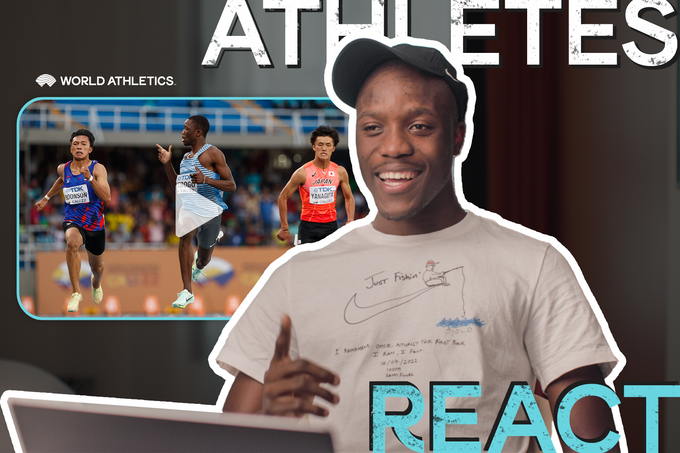 Letsile Tebogo Athletes React graphic