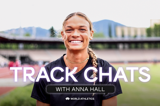 Anna Hall Track Chats graphic