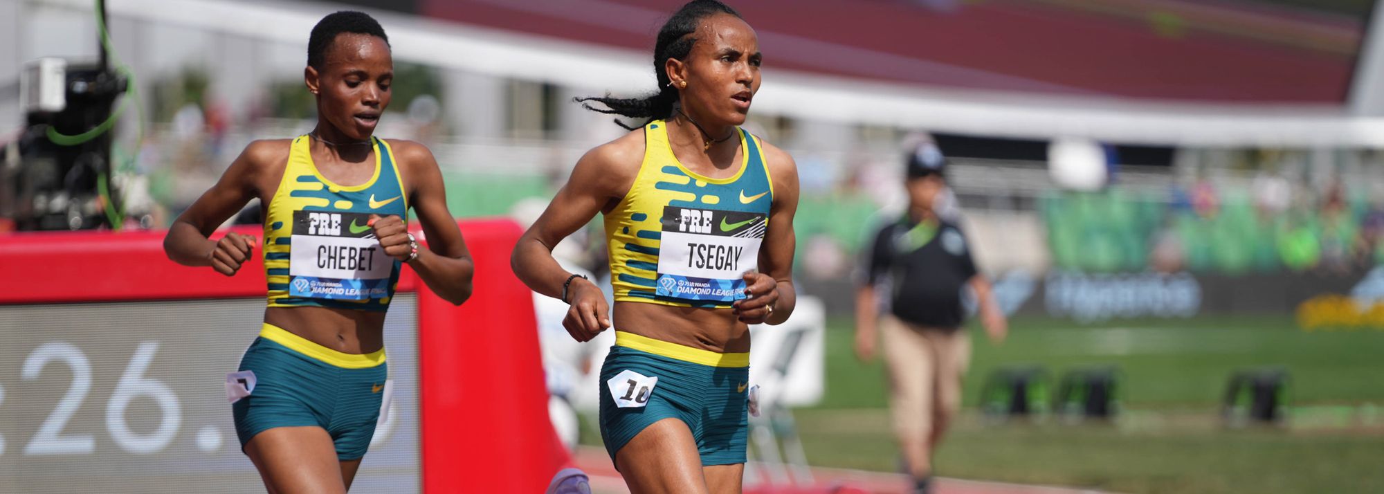 Ethiopia’s Gudaf Tsegay and Sweden's Mondo Duplantis both broke world records on a sensational afternoon of action at the Wanda Diamond League Final 