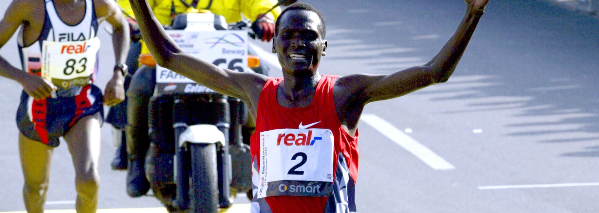 Running 2:04:55 in Berlin, Paul Tergat became the first to break the 2:05 barrier in the marathon