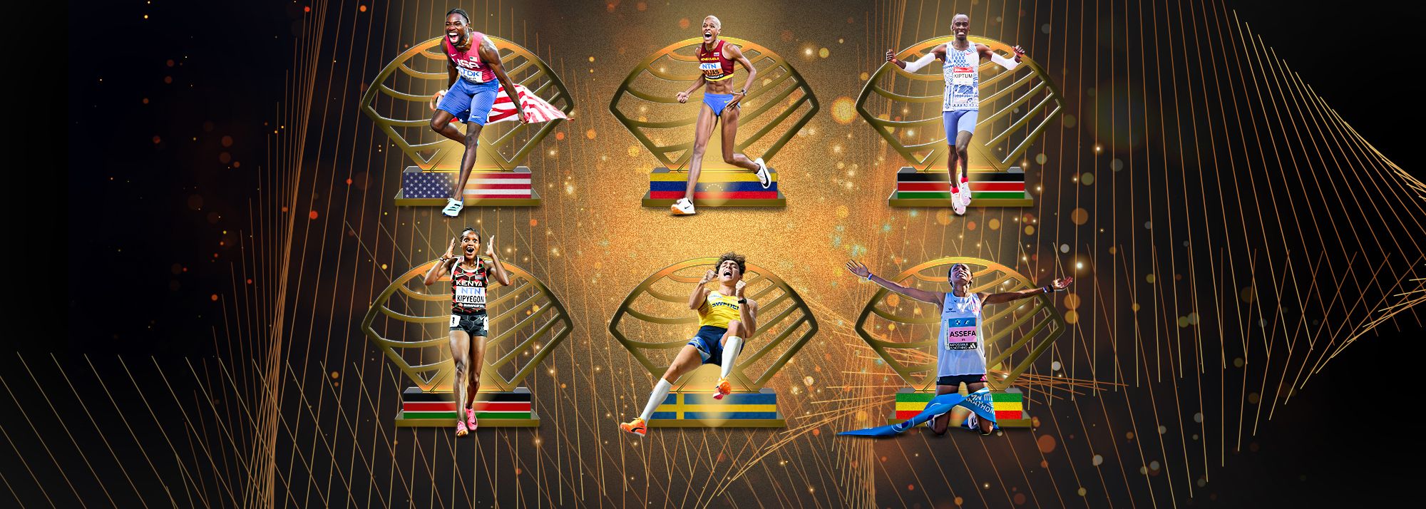 Tigist Assefa, Mondo Duplantis, Kelvin Kiptum, Faith Kipyegon, Noah Lyles and Yulimar Rojas have been announced as World Athletes of the Year for 2023