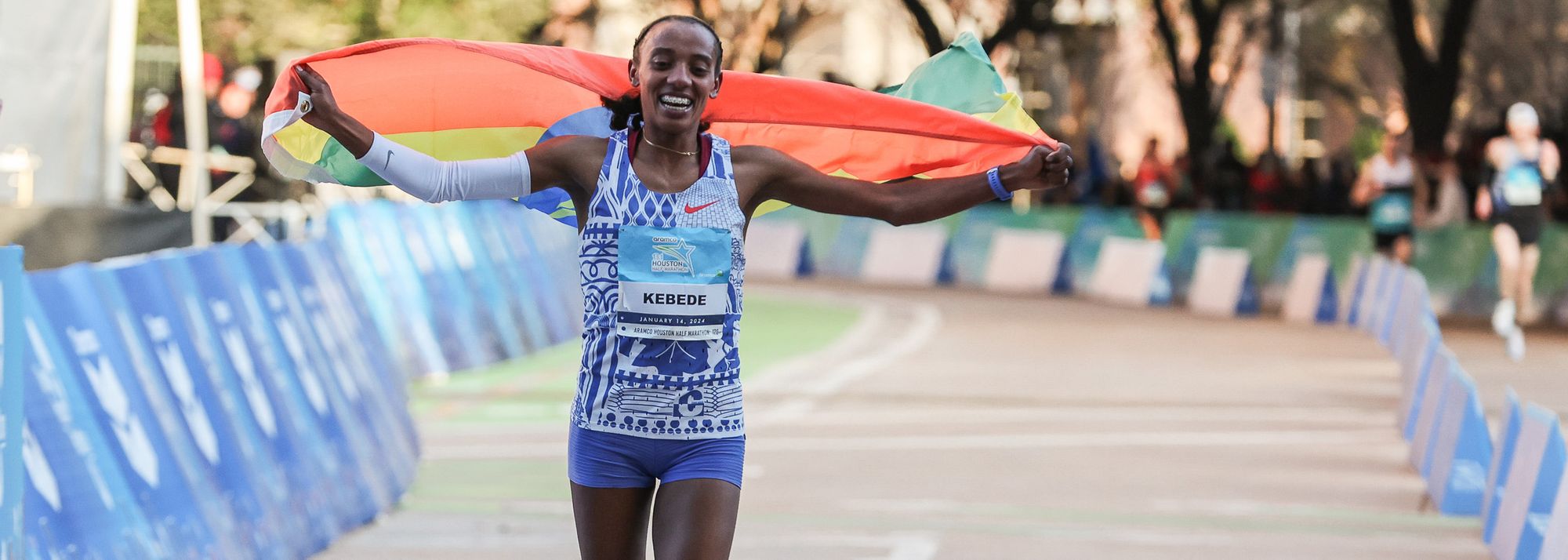 Ethiopia’s Sutume Asefa Kebede set a North American all-comers’ record of 1:04:37 to win the Aramco Houston Half Marathon, a World Athletics Gold Label road race, on Sunday