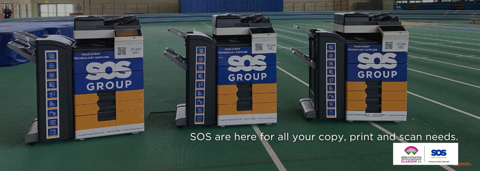 UK-based company SOS Copy Print Scan has today been announced as an Official Event Supplier for the World Athletics Indoor Championships Glasgow 24, taking place from 1-3 March this year.