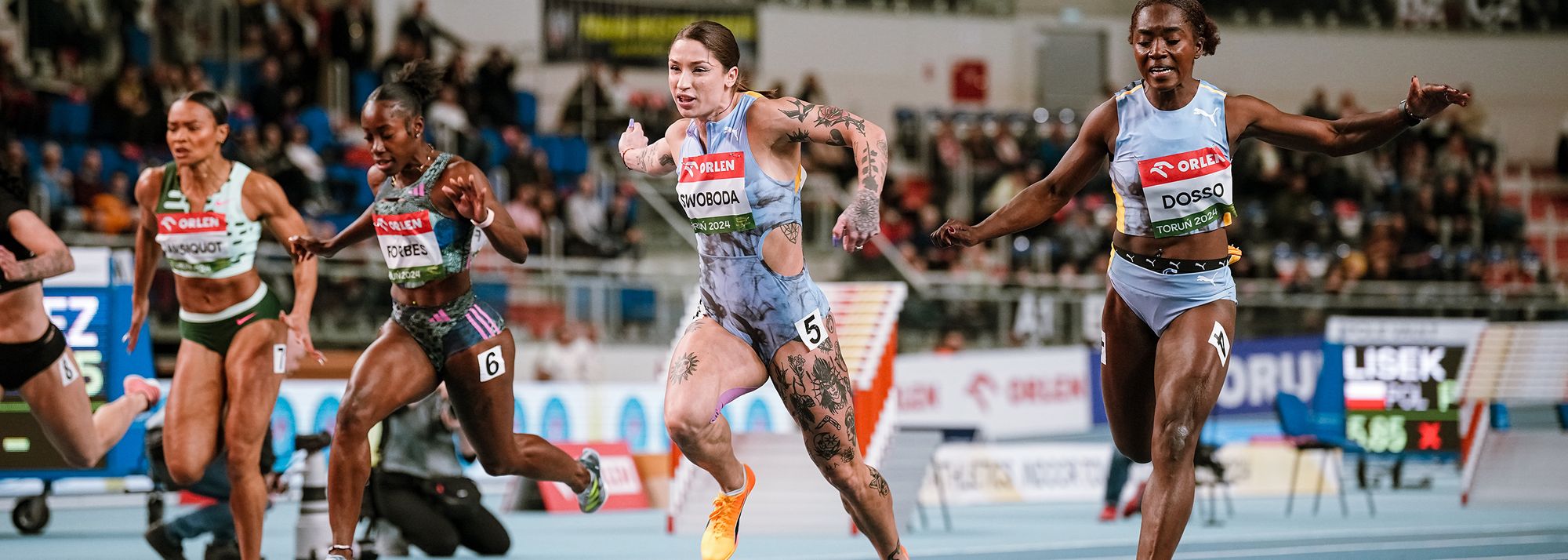 Polish sprint queen Ewa Swoboda set a world lead in the women’s 60m on a pulsating evening at the ORLEN Copernicus Cup in Torun
