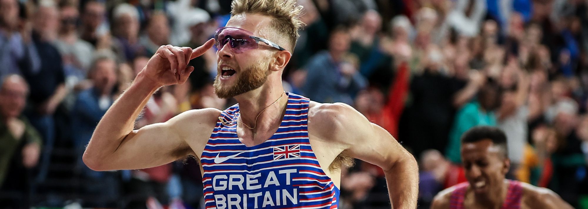 Just before the bell sounded in the men’s 3000m final, Josh Kerr made his move