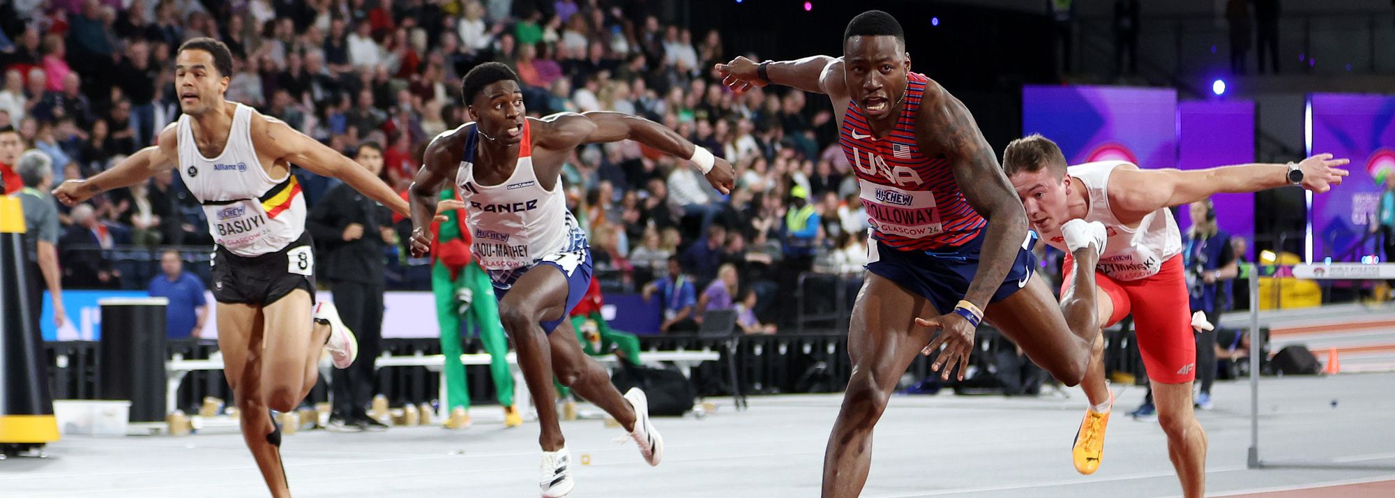 Grant Holloway of the United States duly earned his 76th consecutive win over 60m hurdles in the Glasgow Arena