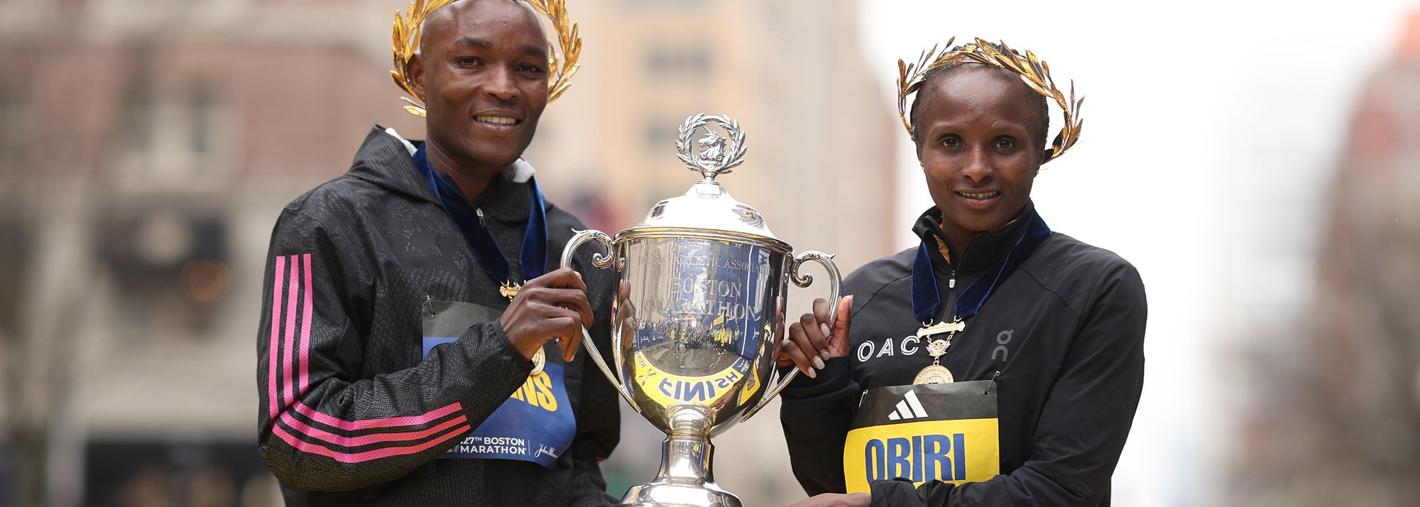 Hellen Obiri and Evans Chebet will defend their Boston Marathon titles against formidable fields