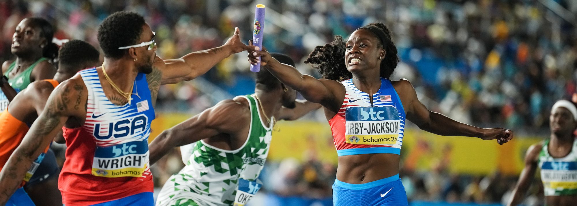 Mixed 4x400m championship record for USA, victory in men's 4x400m for Botswana