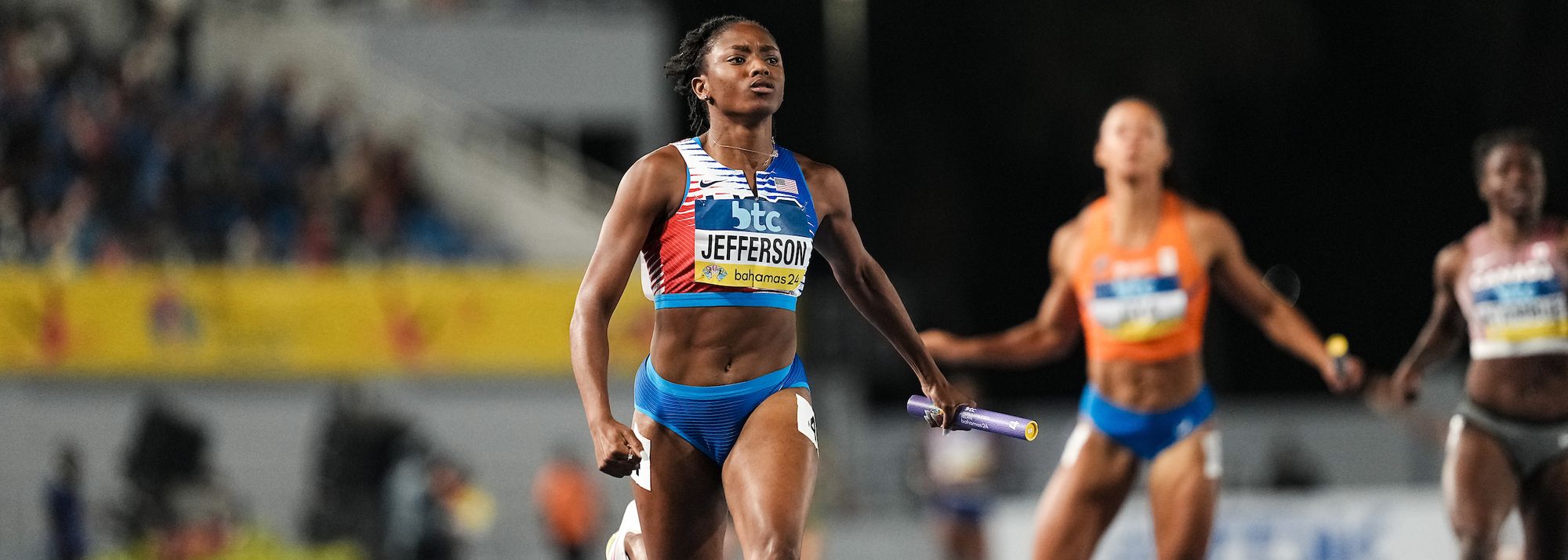 USA broke their own 10-year-old championship record to dominate the women’s 4x100m at the World Athletics Relays Bahamas 24