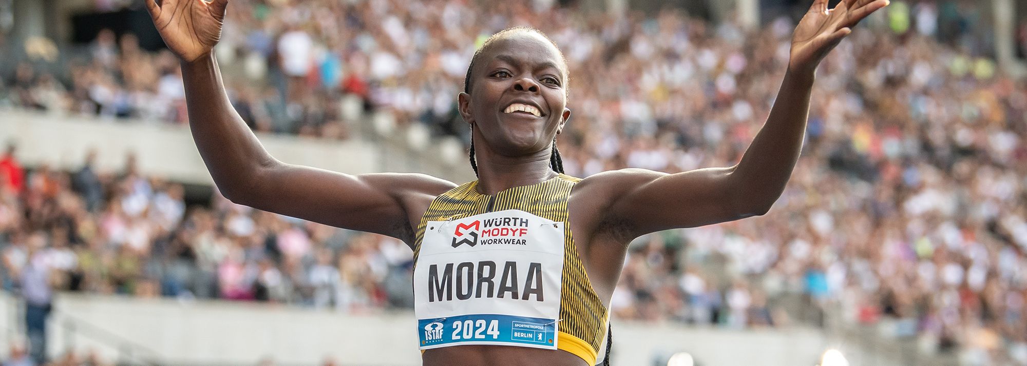 World champion Mary Moraa fought for every hundredth of a second on the home straight of the 600m in Berlin and was rewarded with a world best of 1:21.63