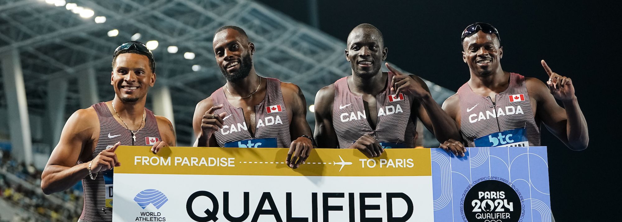 Olympic gold medallists Andre De Grasse, Aaron Brown, Jerome Blake and Brendon Rodney are among the 26 athletes selected for Canada's team for the World Athletics Relays Guangzhou 25