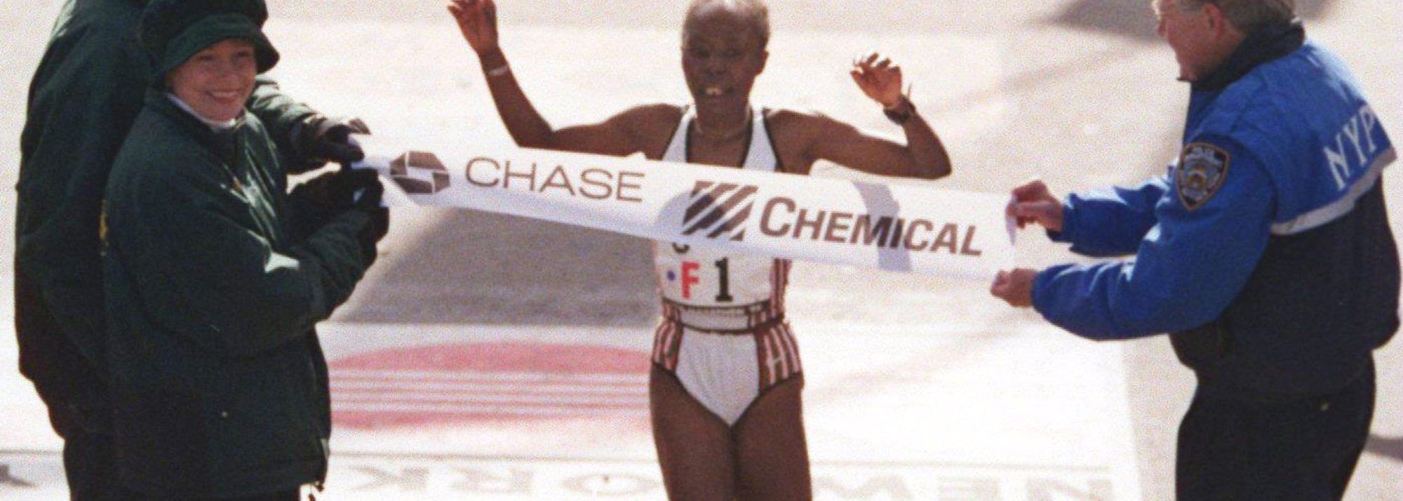Kenya's Tegla Loroupe was the happy winner of the women's race at the IAAF/VSZ World Half Marathon Championships.