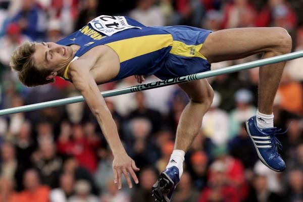Yuriy Krymarenko of Ukraine wins the men's High Jump