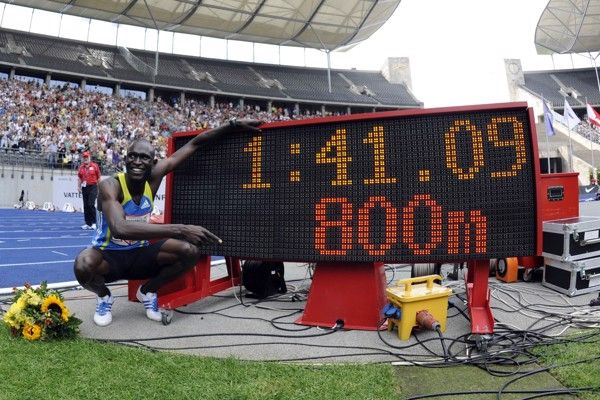 Rudisha donates the first world record spikes to MOWA | News | Heritage