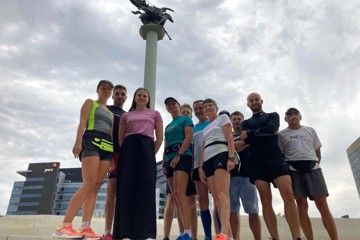 The Polish Cavalry Monument is our usual meeting spot in Warsaw.