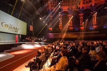 Presenters and audience at the IAAF Centenary Gala in Barcelona