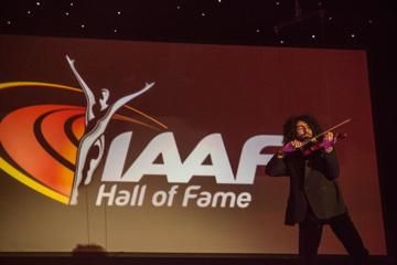 Violinist Ara Malikian on stage at the IAAF Centenary Gala in Barcelona