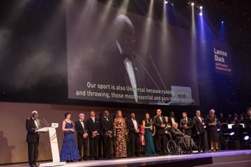 IAAF Hall of Fame members at the IAAF Centenary Gala in Barcelona